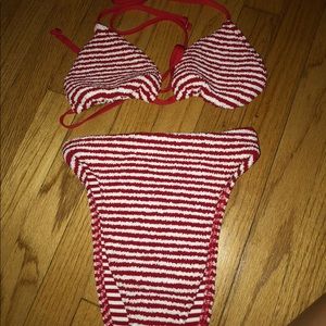 Women’s stripe high waisted bikini
